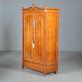 antieke kast / Mahonie boekenkast / servieskast ca. 1875 met 2 deuren en 1 lade (No.421357)