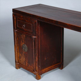 Smalle lange wandtafel of sideboard  prachtige patina ca 1890 (No.450350)