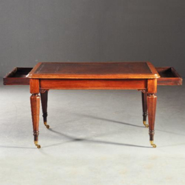 Antieke bureaus / Vroeg Victoriaanse schrijftafel / bibliotheektafel  ca. 1850 met 2 laden aan de korte kant (No.193131)