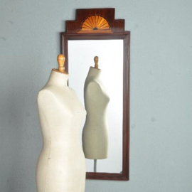 Antieke spiegels / Mahonie Louis Seize spiegel ca. 1800 ingelegd met satijnhouten  "zonnetje" (No.511401)