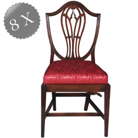 Zeer comfortabel stel van 8 Regency eetkamerstoelen net nieuw gestoffeerd (No.272000)