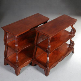 Antieke Sidetables  / Stel van 2 museale wandtafels  gesigneerd (No.591038)