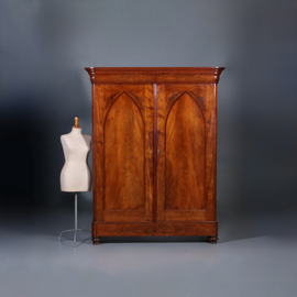 Vroeg Biedermeier notariskast in bloemmahonie met prachtig interieur ca 1820 (No.440515)