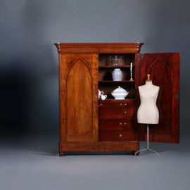 Vroeg Biedermeier notariskast in bloemmahonie met prachtig interieur ca 1820 (No.440515)