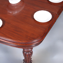 Massief mahonie eetkamertafel met slinger en inlegbladen Victoriaans ca 1860 (No.440550)