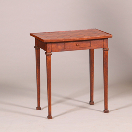 Hollands volkskunst bijzettafel met essenhout geparketteerd blad  ca 1860 (No.450390)