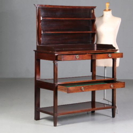 Antieke kast / wandtafels / sidetables /  Hollands palissander dessert ca. 1860 met uittrekbare etagère (No. 690713)
