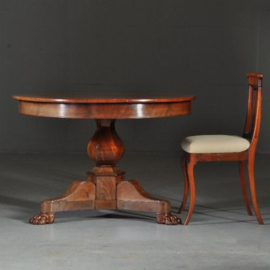 Antieke tafel / Kleine ronde tafel  Hollands ca. 1820 mahonie (No.410413)