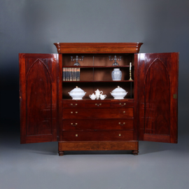 Vroeg Biedermeier notariskast in bloemmahonie met prachtig interieur ca 1820 (No.440515)