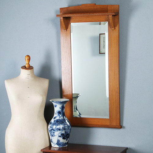 Art Deco of Haagse School spiegel facet geslepen met console ca 1920 (290823) - 1,11 m hoog