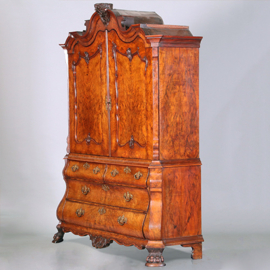 Prachtig gaaf  Hollands Kabinet met gespiegelde wortel panelen ca 1750 (No.450420)