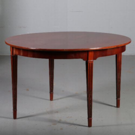 Antieke tafel / Louis Seize / Neo Classicisme eetkamertafel ovaal in mahonie ca. 1795 (No.591037)