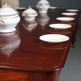 Lange tafel Pullout of coulissetafel ca 1870 Victoriaans in mahonie met 4 inlegbladen (No.830810)