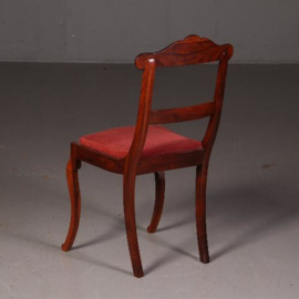 Antieke stoelen / Stel van 4 prachtig ingelegde Palissander Eetkamerstoelen ca. 1880 Engeland. (No.540342)