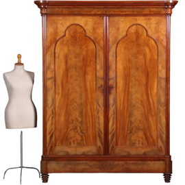 Vroeg Biedermeier Notariskast of  tweedeurskast in blonde kleur mahonie ca 1830 (No.440510)