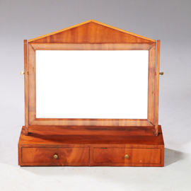 Kapspiegeltje met 2 laden en timpaan mahonie ca 1890 kantelbaar (No.913135)