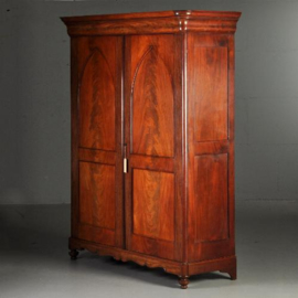 Antieke kast / Hollandse laat biedermeier 2-deurskast ca. 1835 in fijne oude kleur (No.281364)