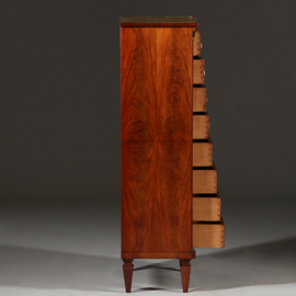 Hoge smalle ladenkast Chiffoniere met 8 laden en wellington-sluiting ca 1880 (No.962605)