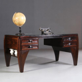 Antieke bureaus / Groot Coromandel bureau met bureaustoel Art Deco ca. 1910 (No.702548)