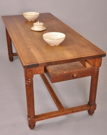 Antieke tafel / Hollandse eikenhouten Boerentafel 180 X 79 ca. 1950 (No.84159)