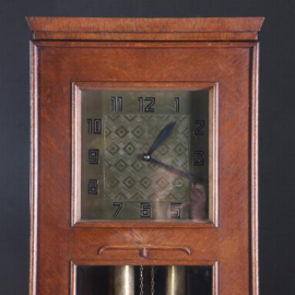 Antiek Varia / Staand horloge art deco ca. 1910 vierkante wijzerplaat en slinger -met garantie (No.661151)