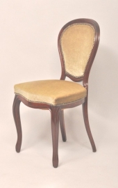 Antieke eetkamerstoelen / 4 Biedermeier / Willem III stoelen ca. 1860 in mahonie de zittingen... (No.474030)