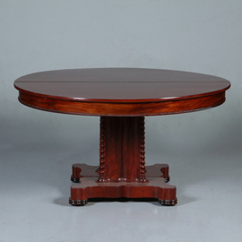 Ronde Biedermeier coulissentafel tot 12 max 14 personen verlengbaar (No.281440)