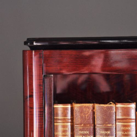 Antieke kast / grote Art deco servieskast / boekenkast met zwarte lijst en sleede-poten (No.960529)