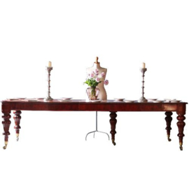 Smetteloze Lange tafel wind out table met slinger ca. 1850  tot 14 personen (No.831031)