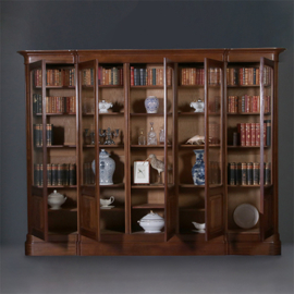 Allemachtig grote bibliotheekkast met 5 deuren ruim 3 meter breed ca 1925 (No.212810)