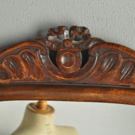 Antieke spiegels / Flink formaat essenhouten Soesterspiegel ca. 1890 met afneembare kroon(No.310822)