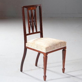 Antieke eetkamerstoelen / Stel van 4 Edwardian Hepplewhite stoelen ±1900 rijk ingelegd (No.841264)