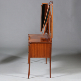Engelse elegante Art Deco kaptafel met facet geslepen drieluik-spiegel ca 1920 (No.211910)