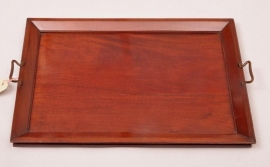 Antieke bijzettafels / Mahonie theetafel ca. 1900 met afneembaar dienblad (No.471701)