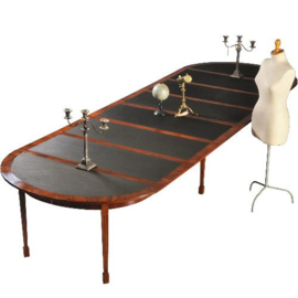 Antieke tafels / Zwart ingelegde Coulissentafel ca. 1790 eetkamertafel vergadertafel met 6 bladen tot 4,20 m. lang (No.393017)