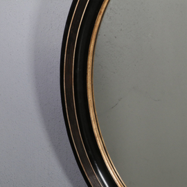Antieke spiegels / Ovale spiegellijst in zwart met goudkleurige accenten ca. 1865 Groningen (No.883010)