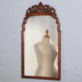Antieke spiegels  / Hollandse notenhouten Soester spiegel ca. 1790 met afneembare kroon 45X 89 cm (No.650353)#