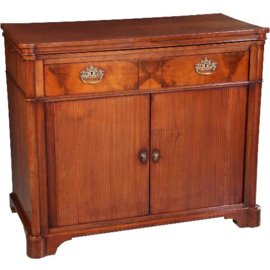 Antieke kasten / Louis Seize klapbuffet met jalousie deuren, lade en opklapbare etagere (No.700261)