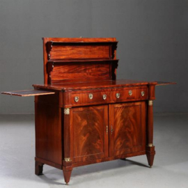 Antiek buffet / Empire klapbuffet ca. 1810 met uittrekbare etageré en zijbladen (No.780148)