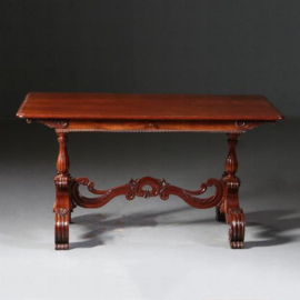 Antieke tafel / Schrijftafel William IV ca. 1840 in mahonie met kleine lade (No.812126)