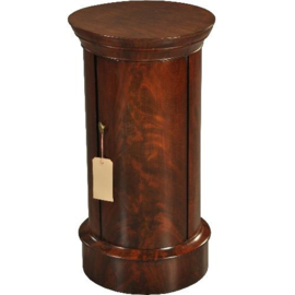 Antieke nachtkastjes / Frans cilindrisch nachtkastje ca. 1815 Cuba mahonie (No.210871)