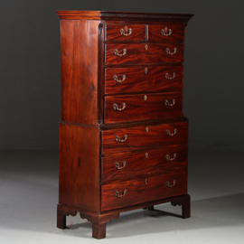 Kleine Tallboy of Chest on Chest ca.1790 in mahonie (No.910815)