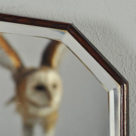 Antieke spiegels / Engelse Arts & Crafts spiegel met ragfijn houten lijstje (No.809908)