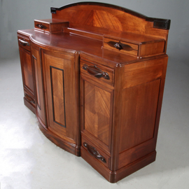 Art Deco Dressoir "t Woonhuys" ca 1920 mahonie Coromandel grepen met zeewezens  (No.960410)