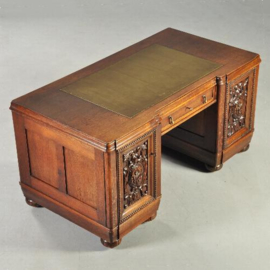 Antieke bureaus / Art Deco bureau met groen ingelegd schrijfblad ca. 1910 (No.172601)