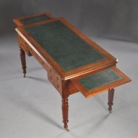 Antieke bureaus / Franse schrijftafel / Bureau plat ca. 1860 met groen leer (No.751401)