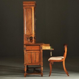 Antieke bureaus / Buro-bookcase in notenhout met zwarte accenten ca. 1890 (No.210859)