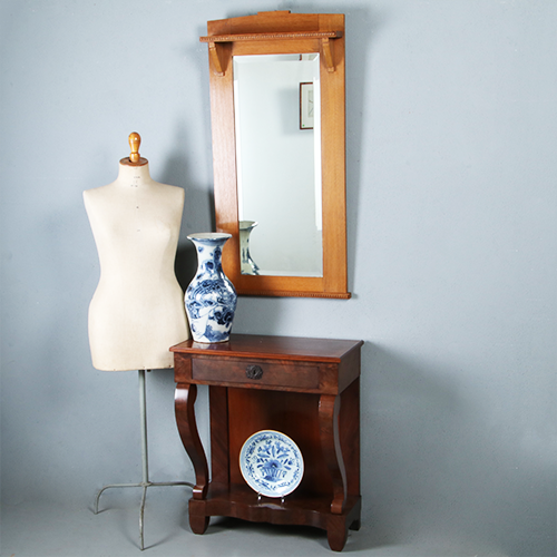 Art Deco of Haagse School spiegel facet geslepen met console ca 1920 (290823) - 1,11 m hoog