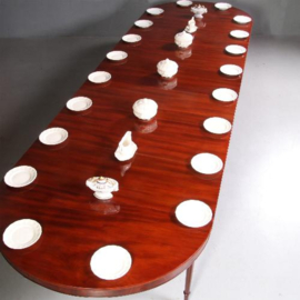 Antieke tafel / brede coulissentafel voor 20 personen Biedermeier ca. 1825 mahonie (No.693144)