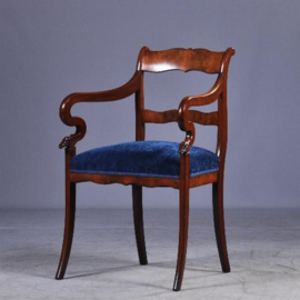 Antieke armstoelen / Stel van 2 Hollandse Biedermeier armstoelen / bureaustoelen ca. 1825 (No941151)